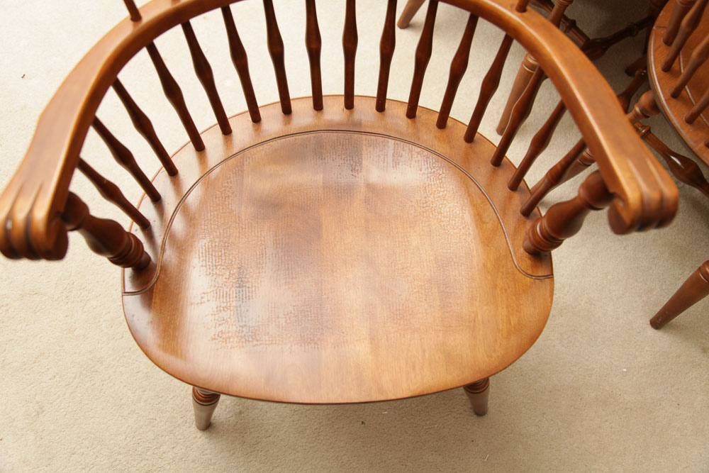 Vintage Dining Table with Chairs by Nichols and Stone