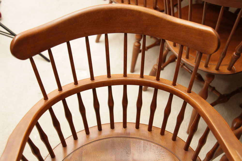 Vintage Dining Table with Chairs by Nichols and Stone