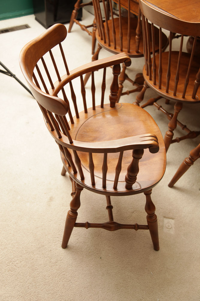 Vintage Dining Table with Chairs by Nichols and Stone