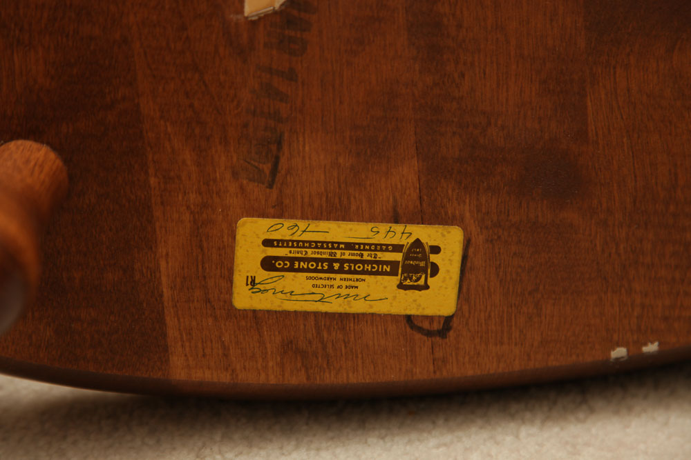 Vintage Dining Table with Chairs by Nichols and Stone