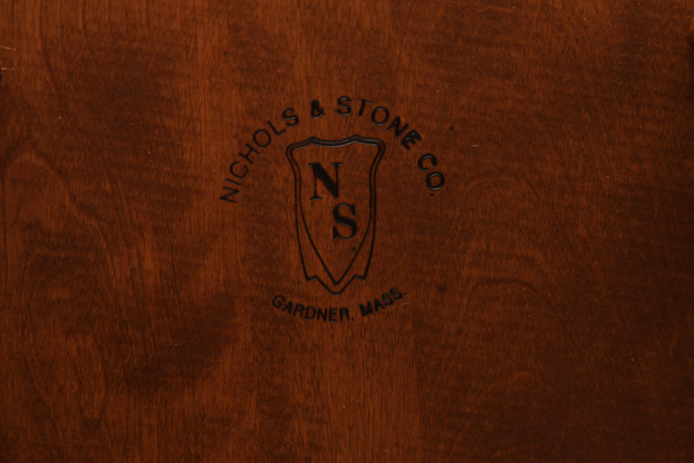 Vintage Dining Table with Chairs by Nichols and Stone