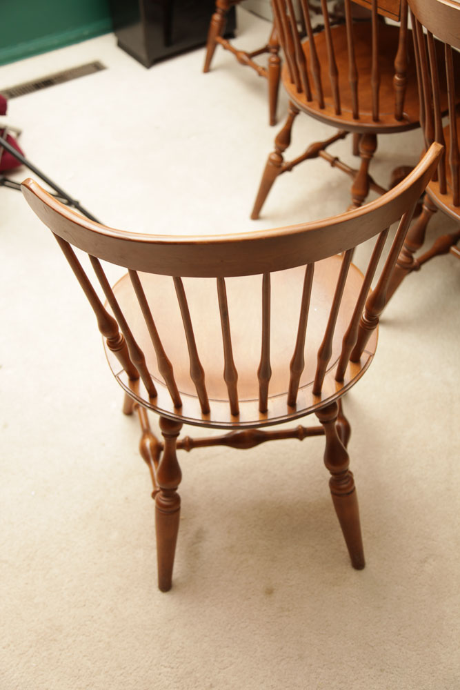 Vintage Dining Table with Chairs by Nichols and Stone