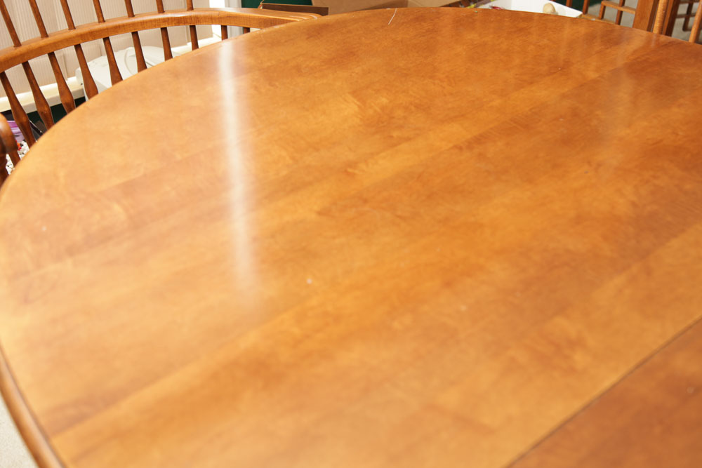 Vintage Dining Table with Chairs by Nichols and Stone