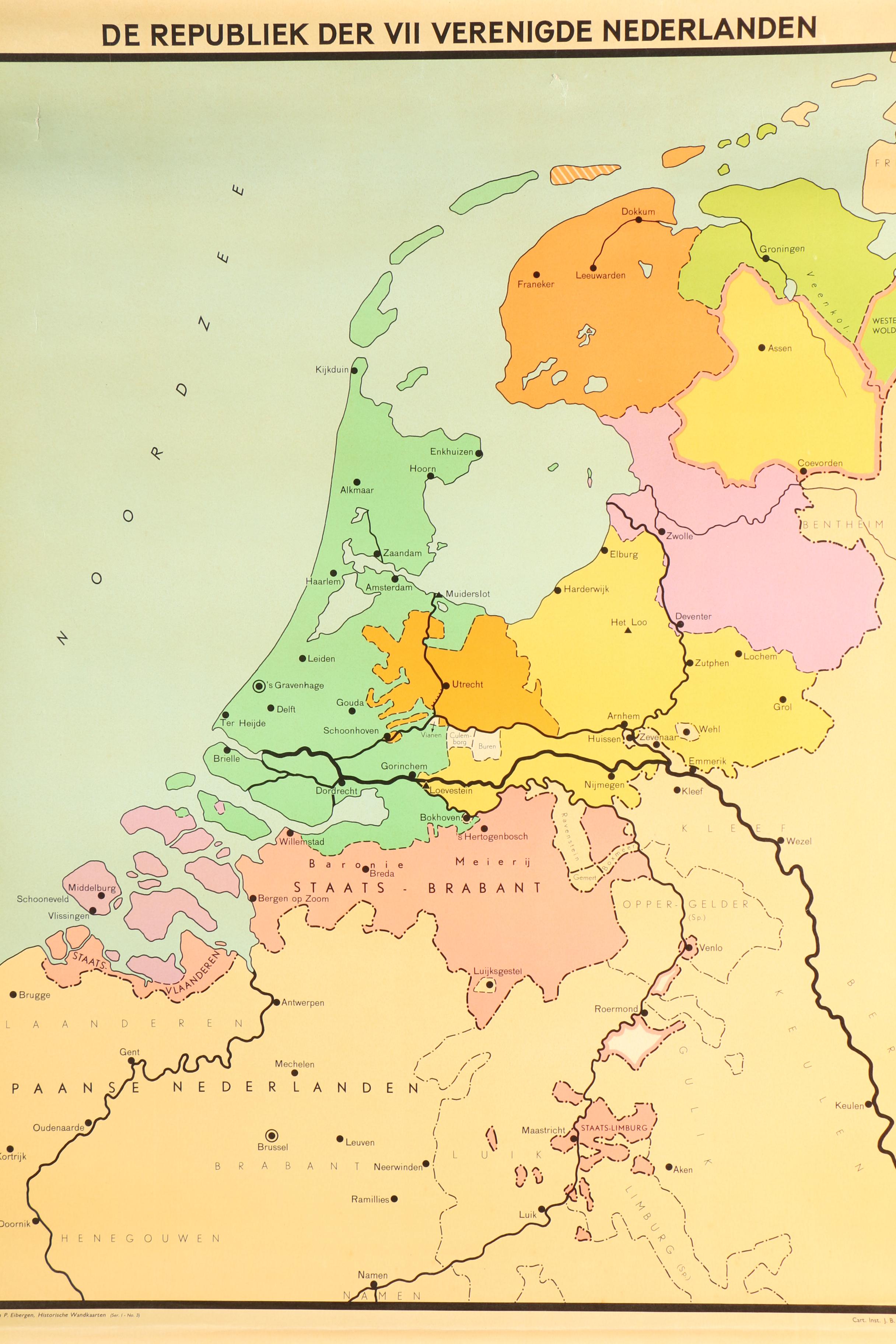 Dutch Language School Roll-Down Map of the Netherlands