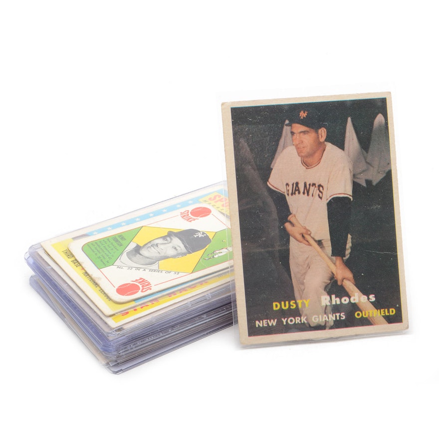 Eighteen 1950s Topps Baseball Cards With Hall Of Fame Players