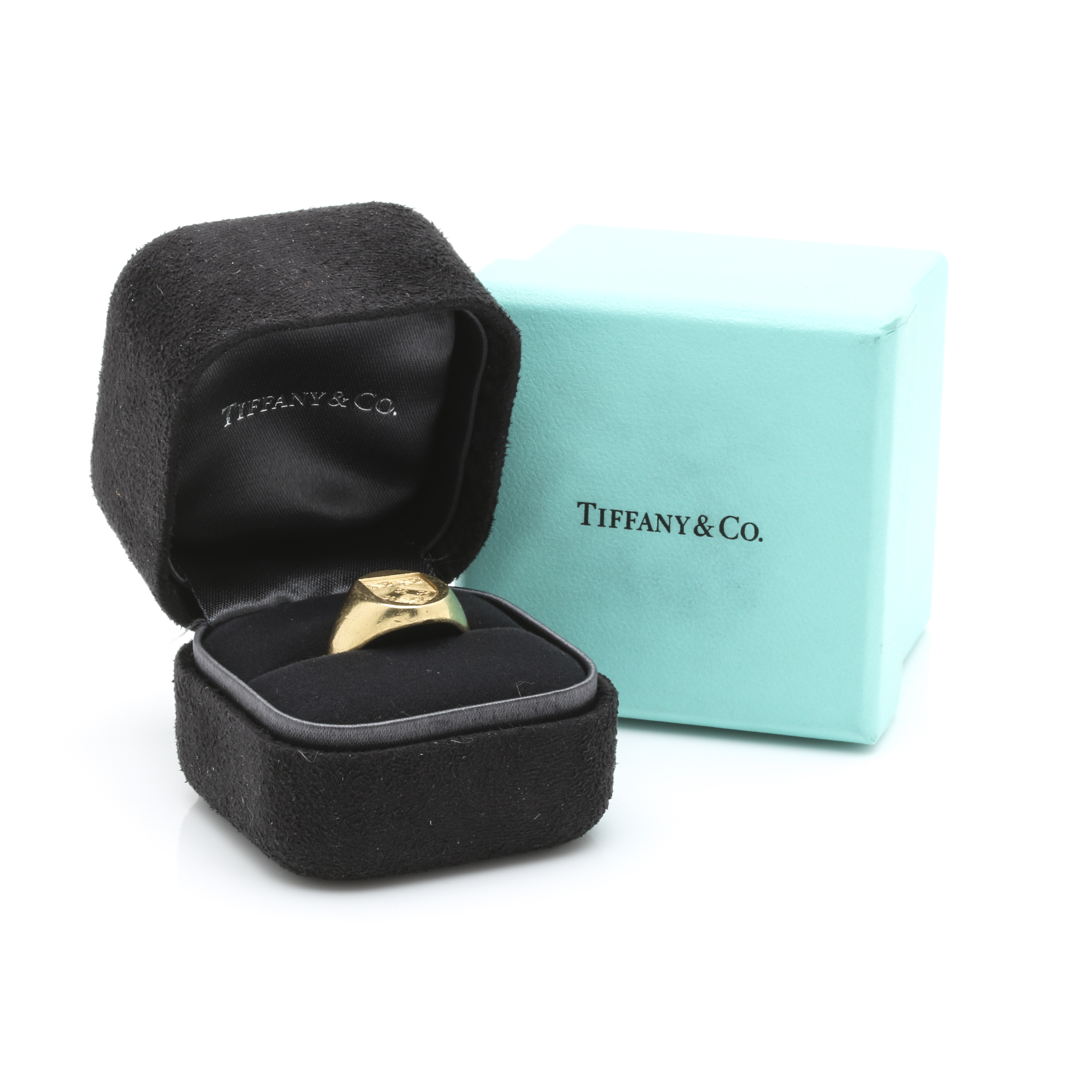 Tiffany & Co. 18K Yellow Gold Customized Signet Ring