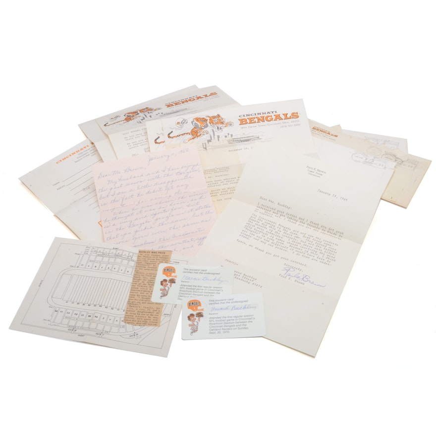 1968-69 Bengals Paul Brown Correspondence Letters