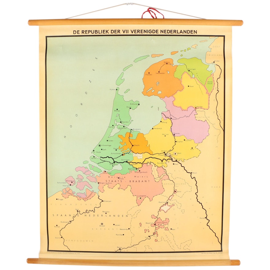 Dutch Language School Roll-Down Map of the Netherlands