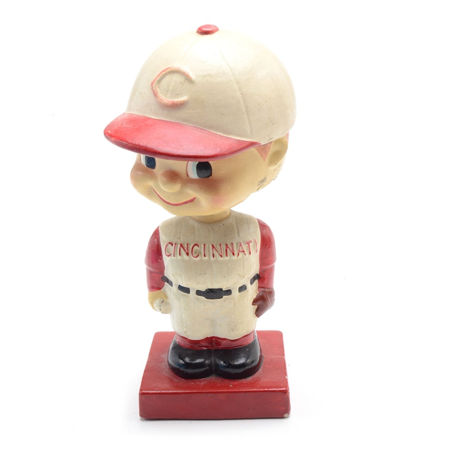 Early 1960s Cincinnati Reds "Boy Head" Baseball Nodder