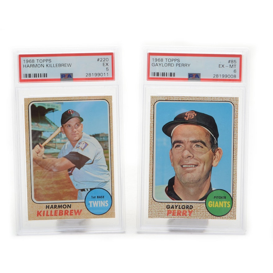 1968 Topps Perry and Killebrew PSA Graded Cards