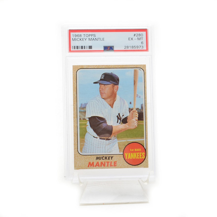 1968 Mickey Mantle Topps PSA Graded Baseball Card