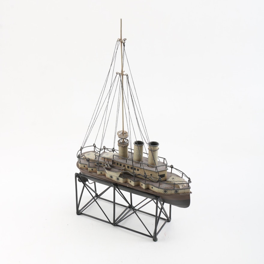 Model Fishing Trawler on Stand