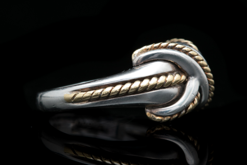 Tiffany & Co. Sterling Silver Signature X Ring with 18K Yellow Gold Accents