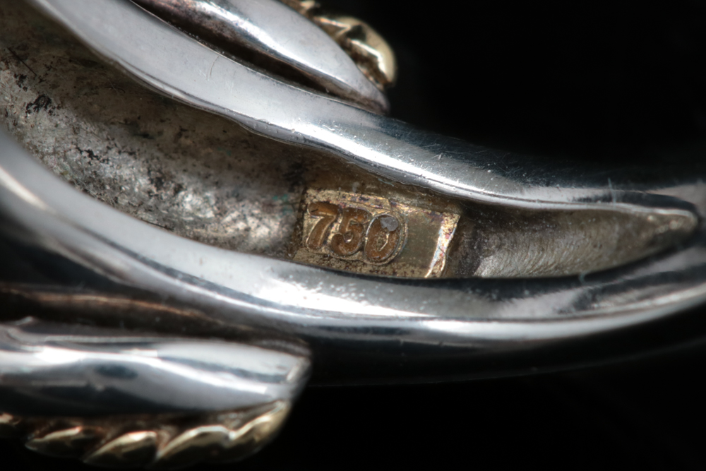 Tiffany & Co. Sterling Silver Signature X Ring with 18K Yellow Gold Accents