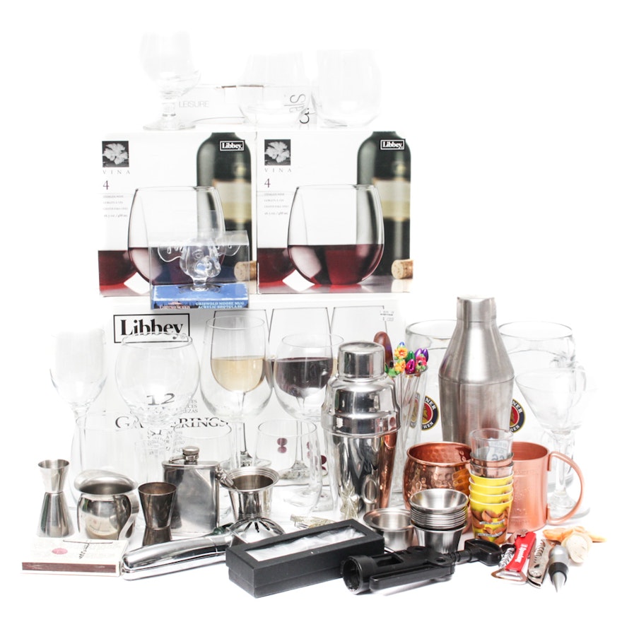 Barware Collection Including Libbey