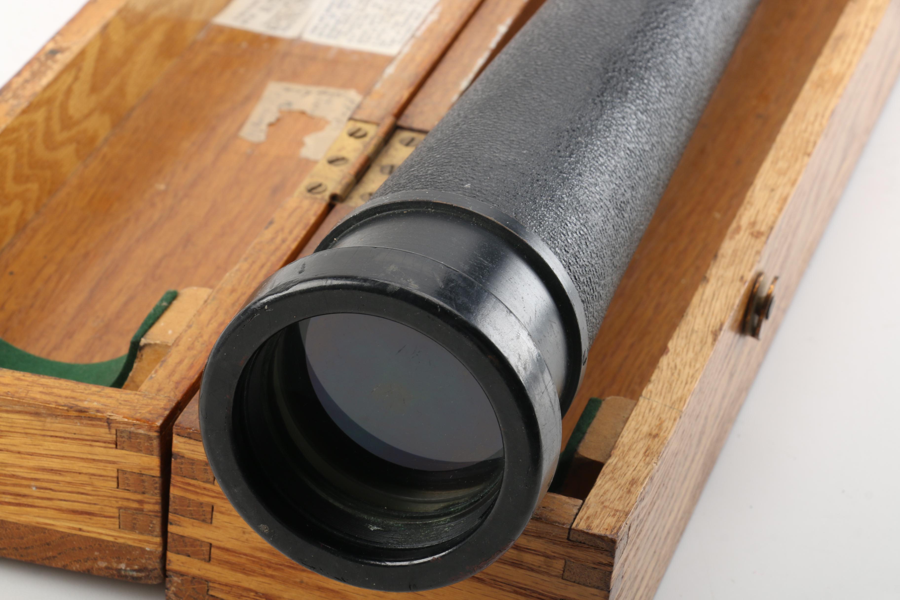 US Navy Spyglass c. 1940 by Kollmorgen Optical Corp. with Case