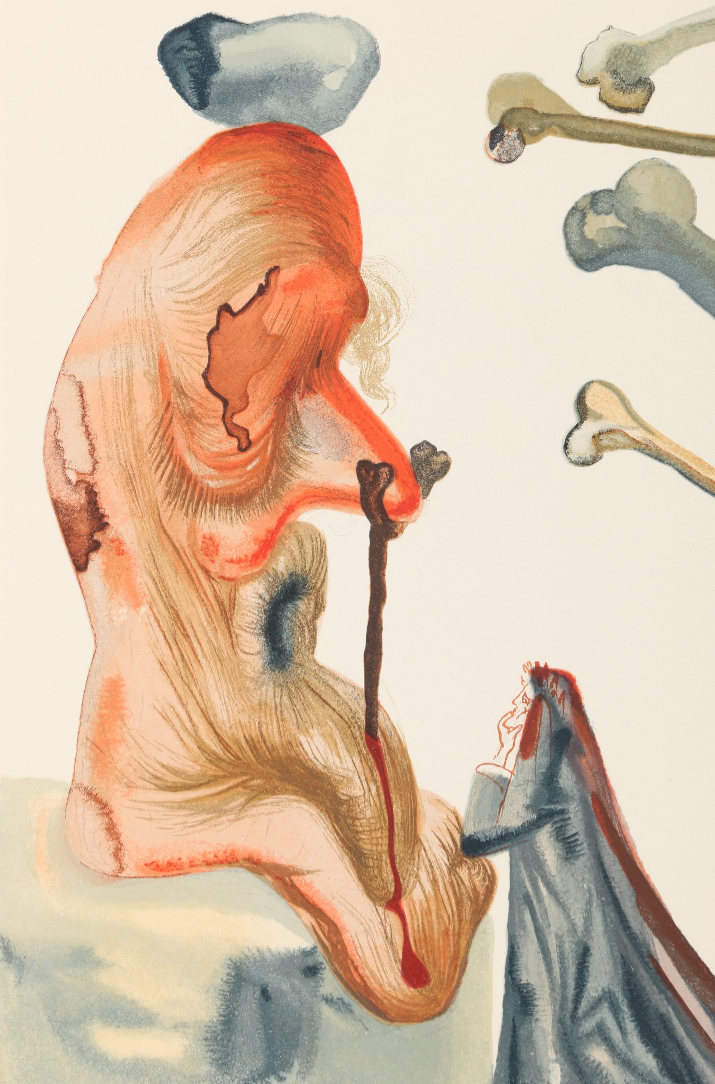 Salvador Dalí Wood Engraving "Hell Canto 18 (The Divine Comedy)"