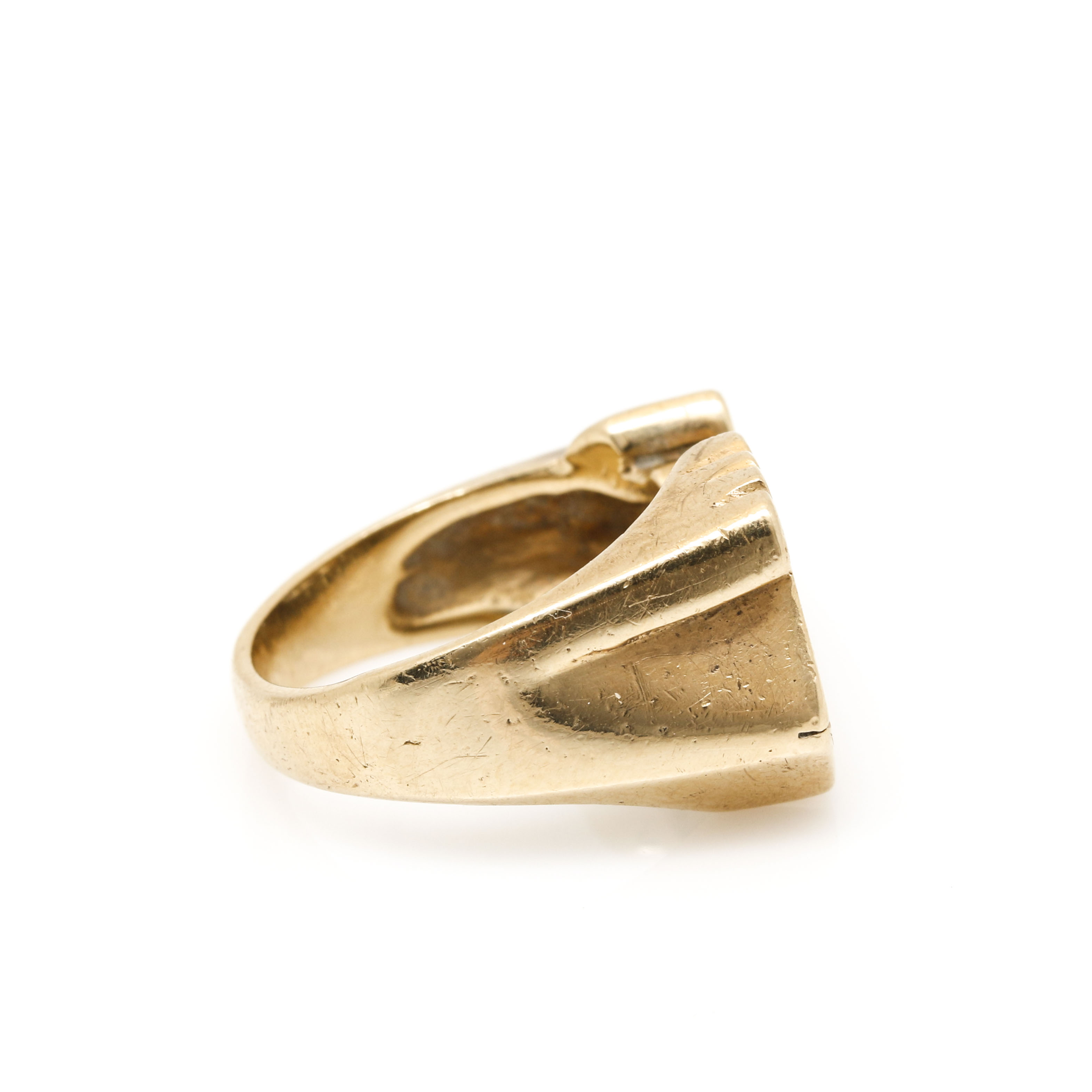 14K Yellow Gold Diamond "Maria" Nameplate Ring