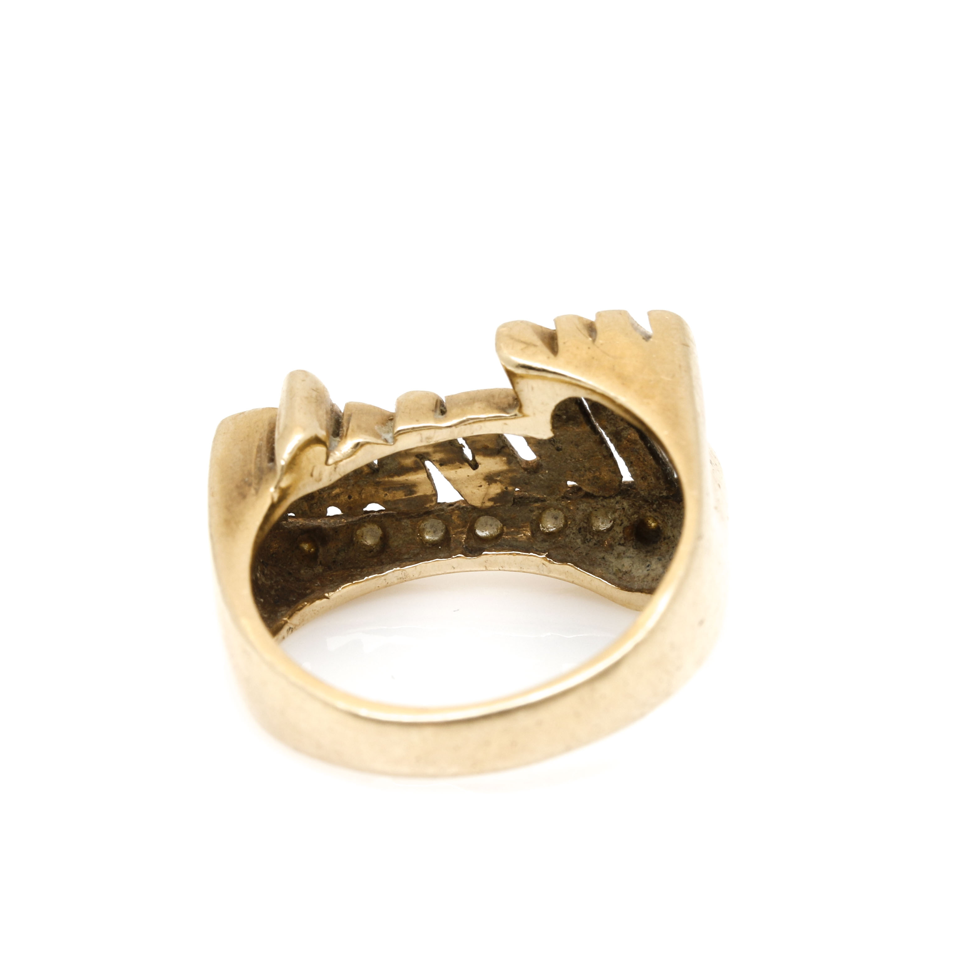 14K Yellow Gold Diamond "Maria" Nameplate Ring