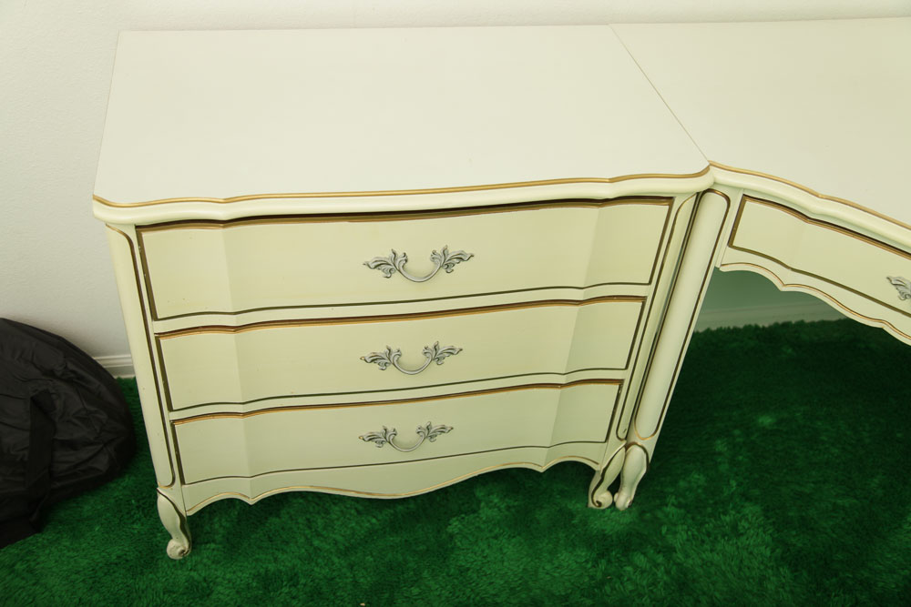 Vintage French Provincial Style Corner Desk and Hutch by Dixie Furniture EBTH