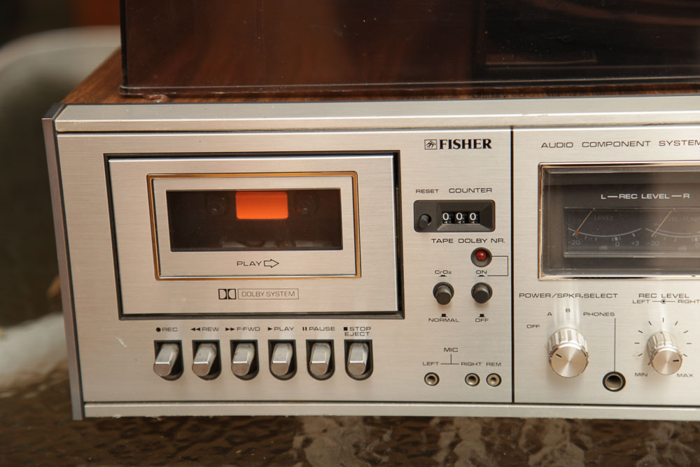 Vintage Fisher Audio System and Lenco L70 Turntable