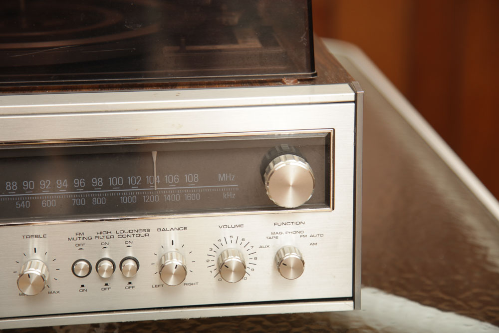Vintage Fisher Audio System and Lenco L70 Turntable