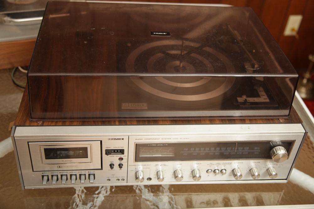 Vintage Fisher Audio System and Lenco L70 Turntable