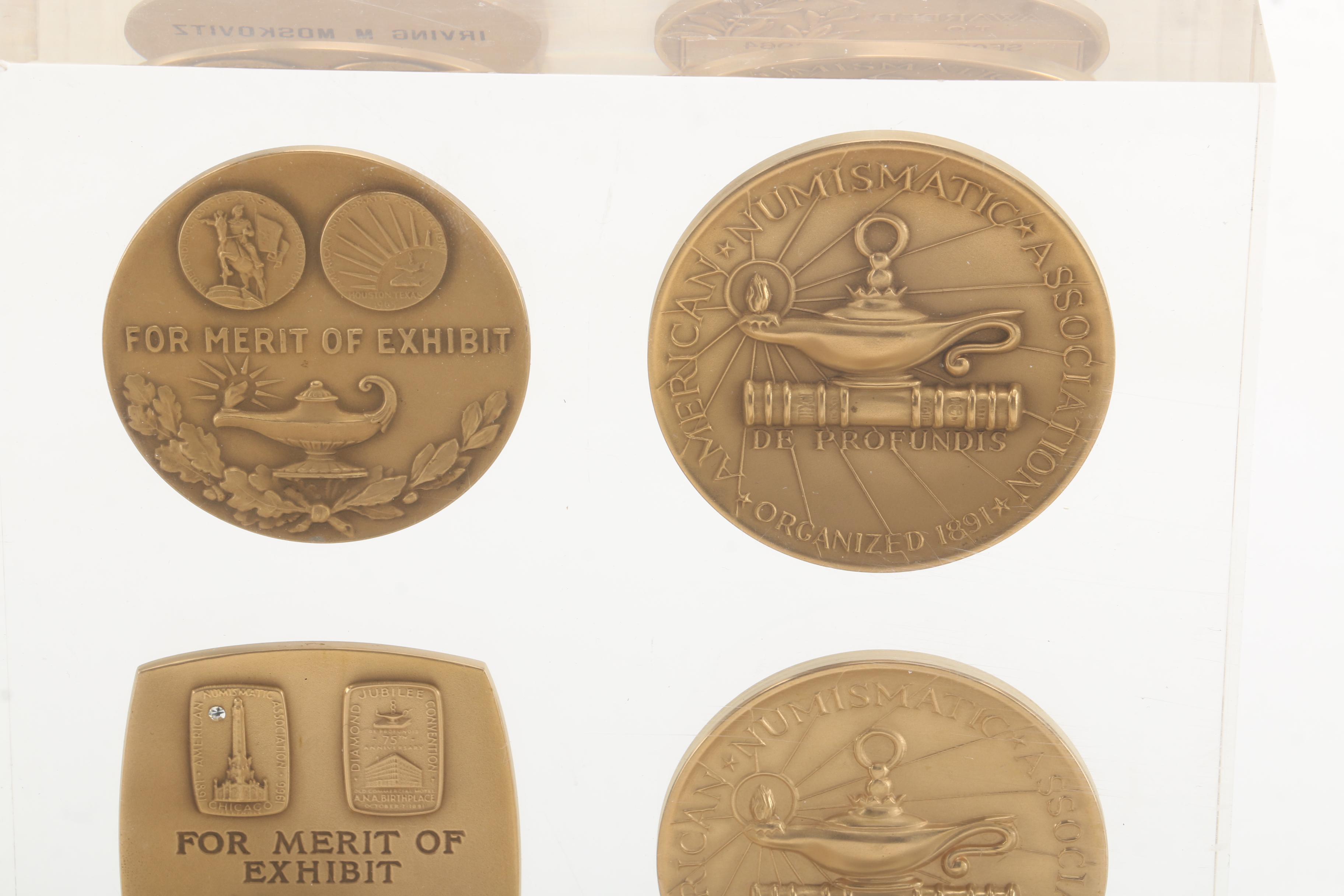 1960s Numismatic Award Medallions Mounted in Acrylic