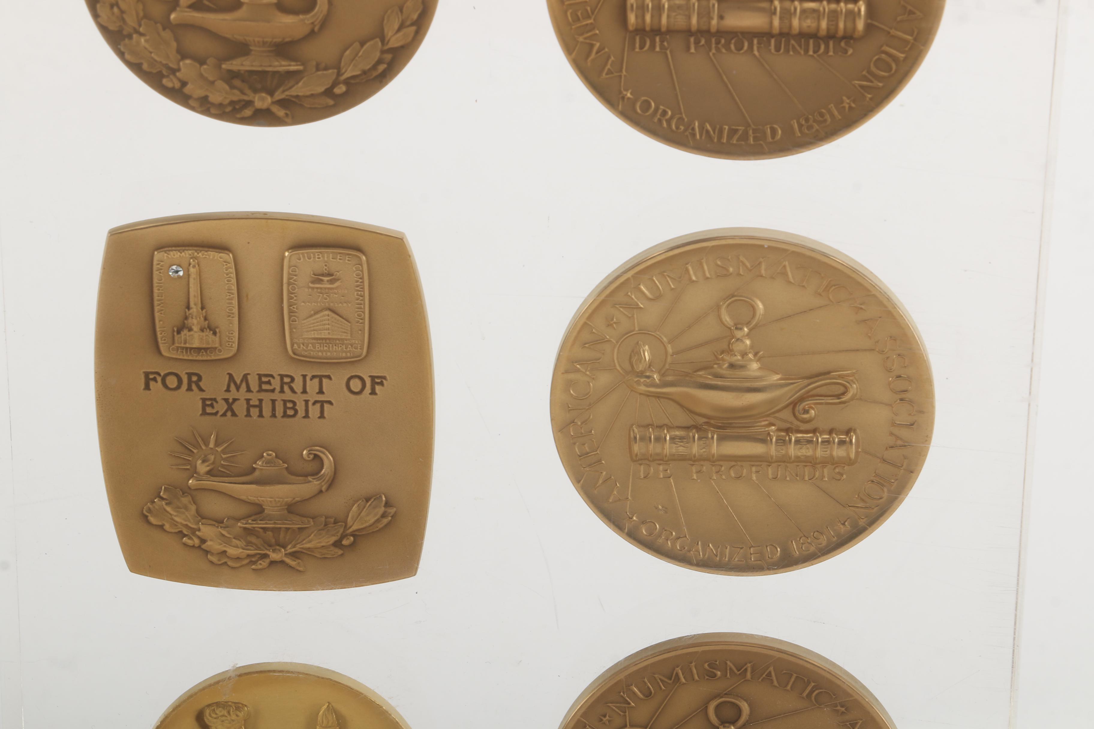 1960s Numismatic Award Medallions Mounted in Acrylic