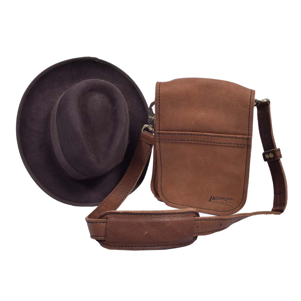 Indiana Jones Wool Hat and Leather Satchel