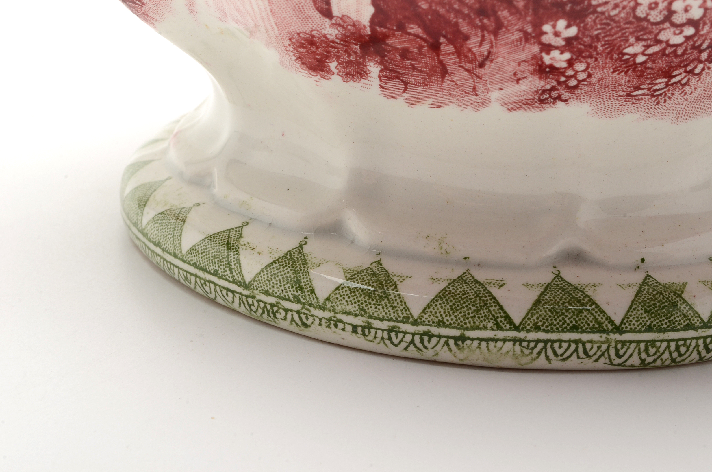 Antique Bi-Color Staffordshire William Adams and Sons "Caldonia" Pitcher