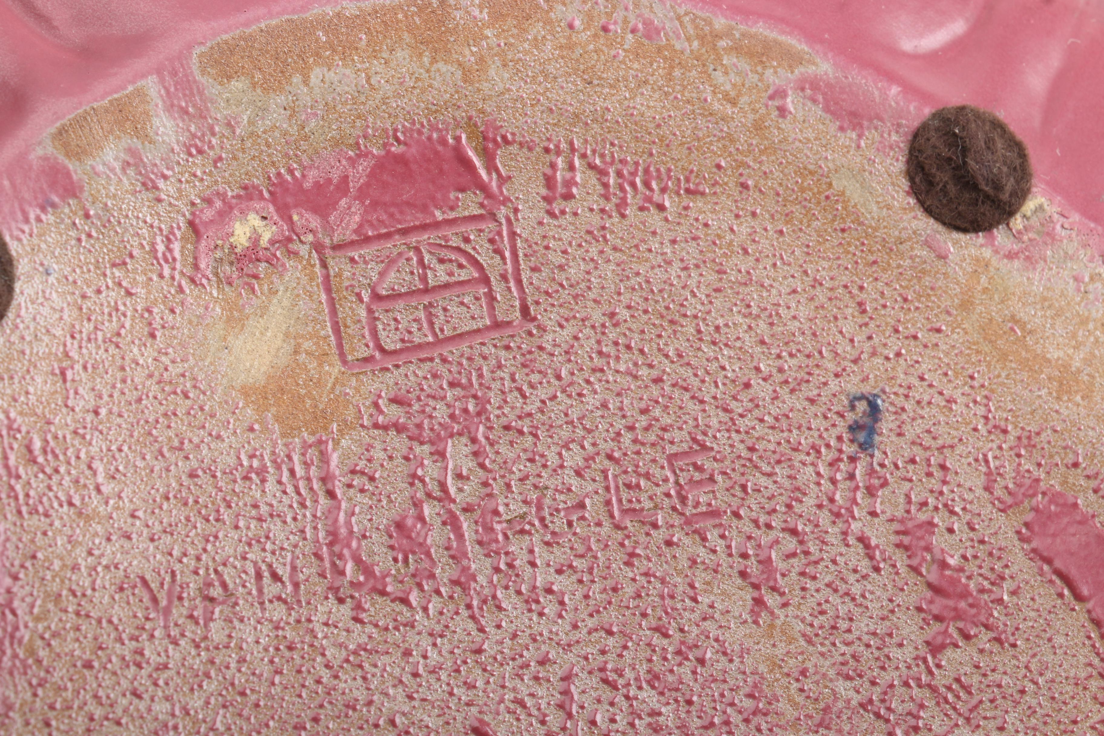 Van Briggle Art Pottery "Dragonfly" Bowl and "Blue Leaf" Vase in Mulberry