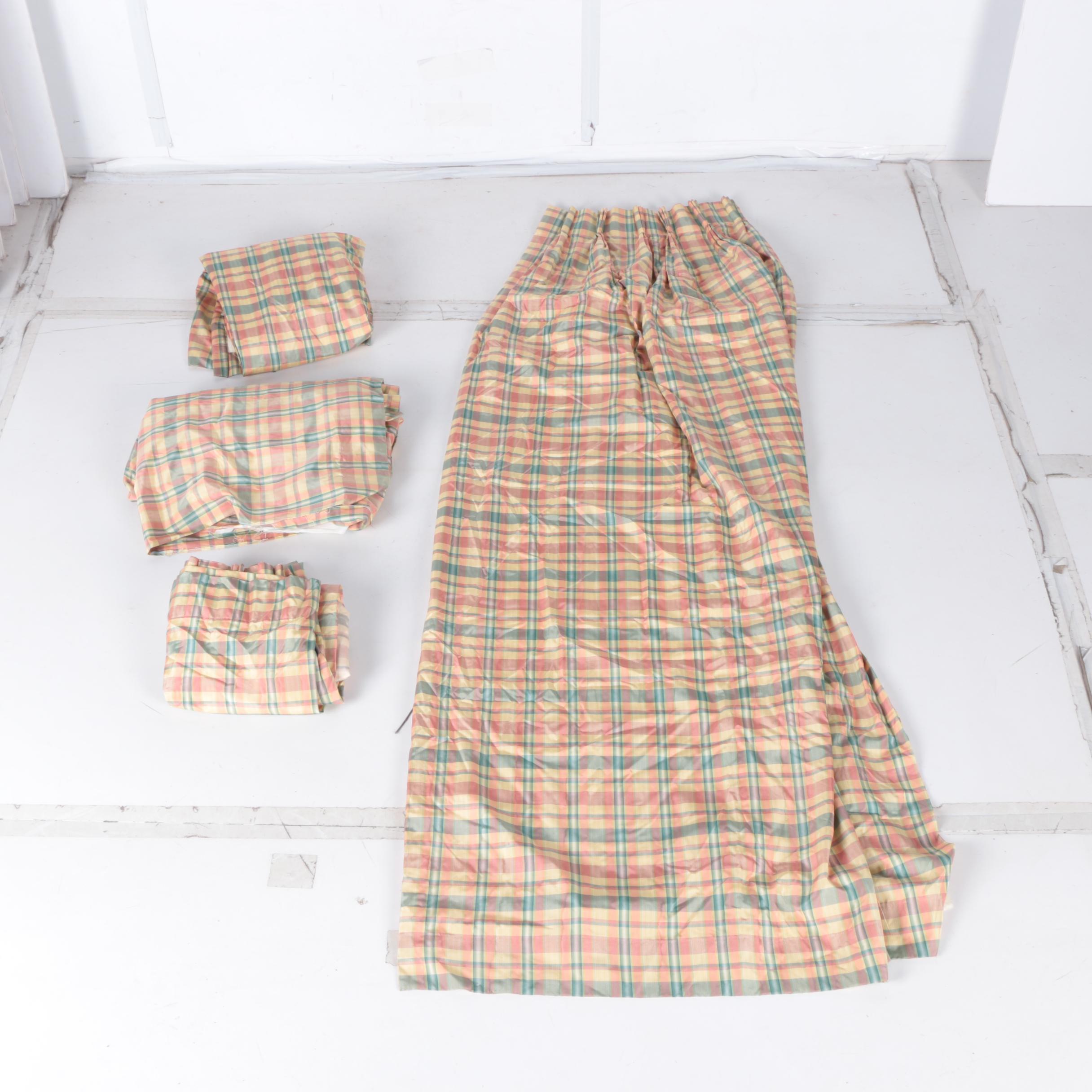 Pairs of Plaid Drapery Panels