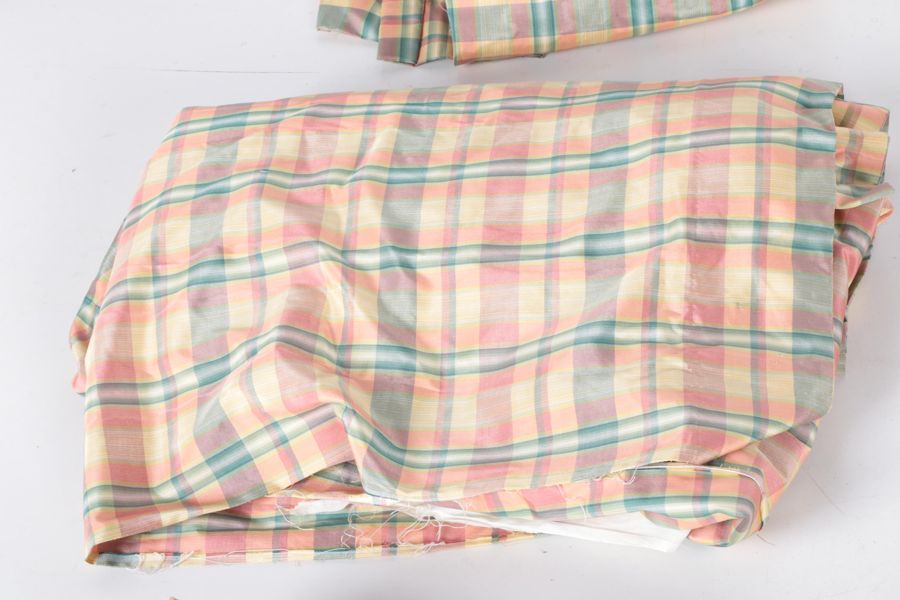 Pairs of Plaid Drapery Panels