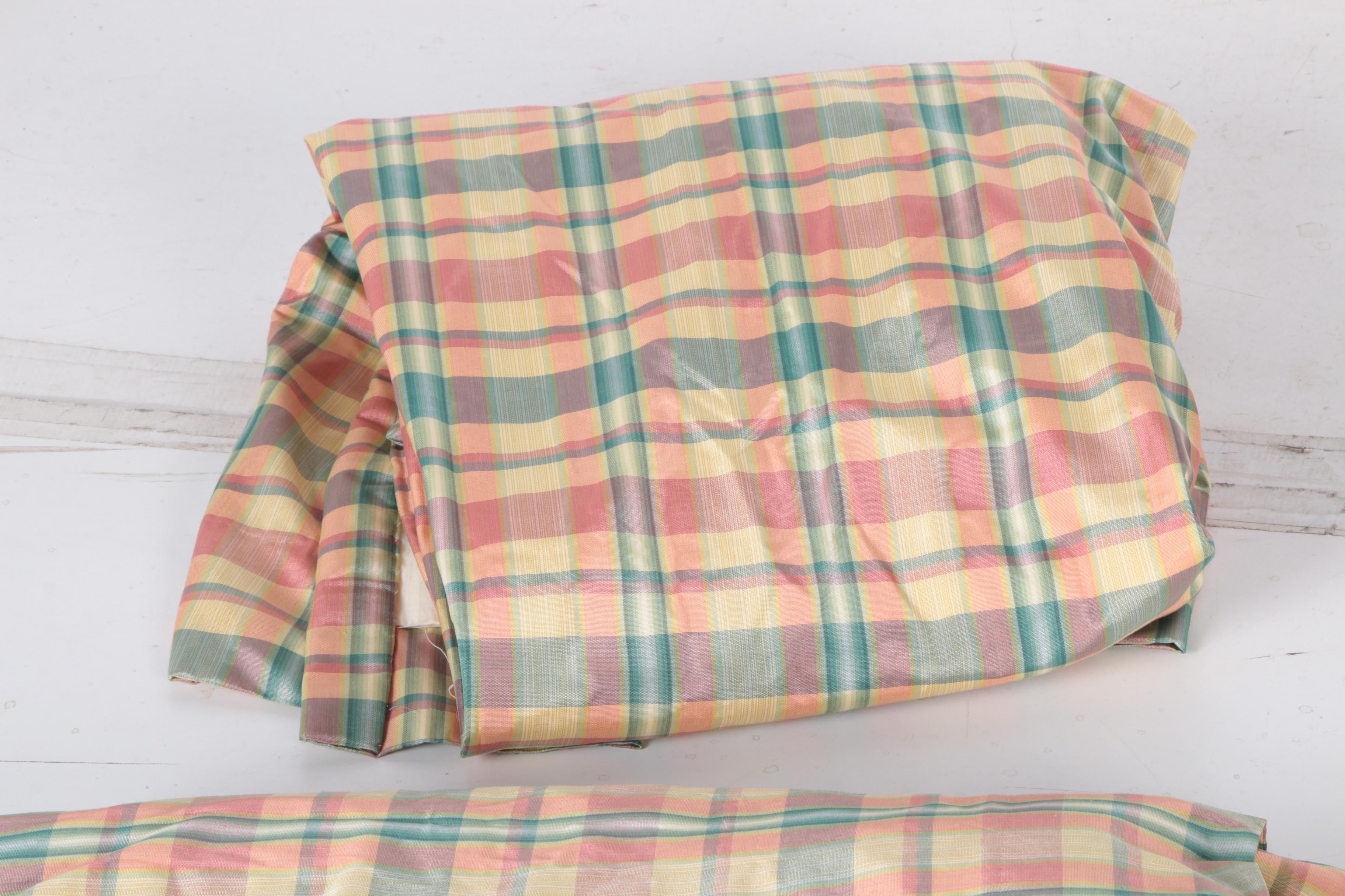 Pairs of Plaid Drapery Panels