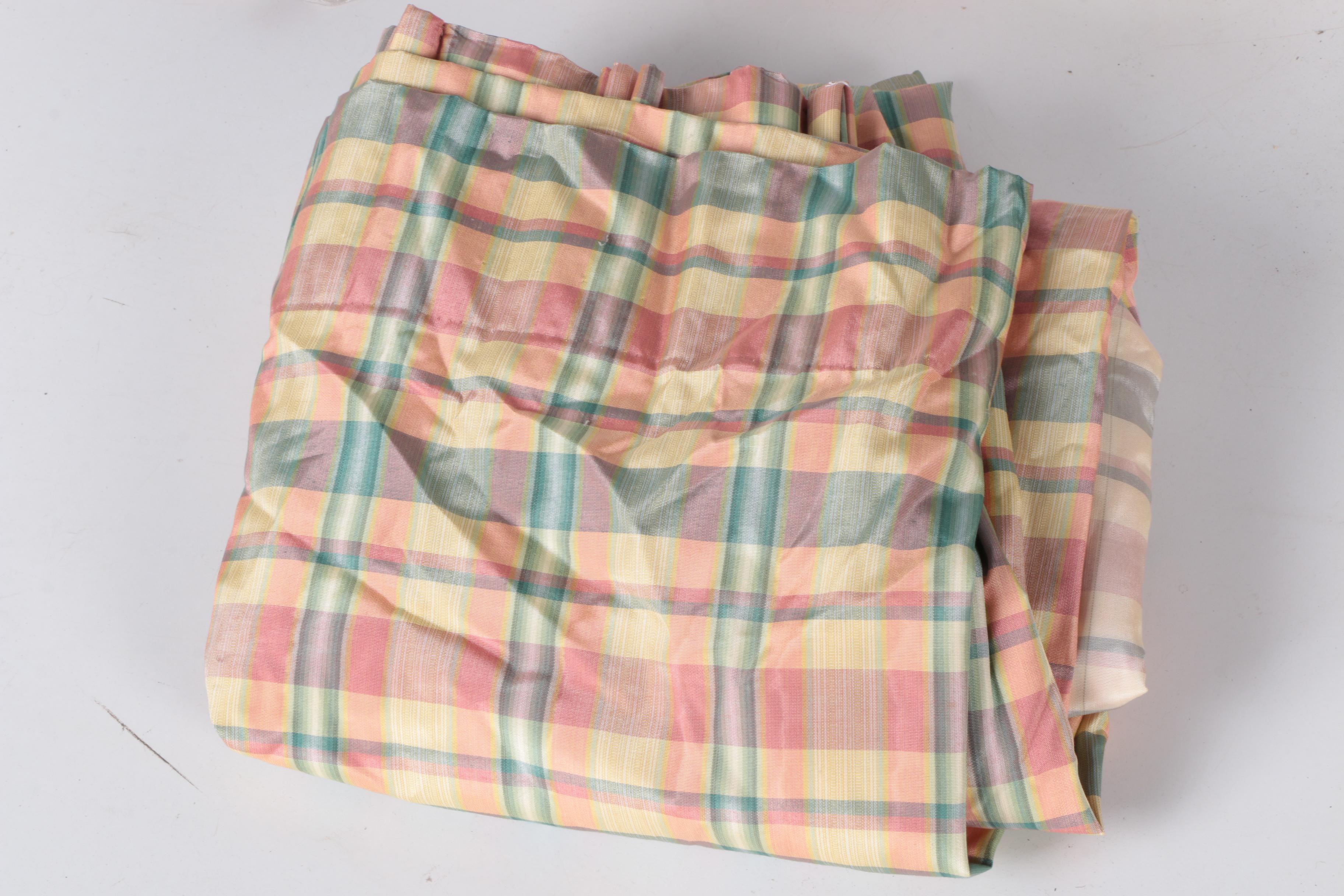 Pairs of Plaid Drapery Panels