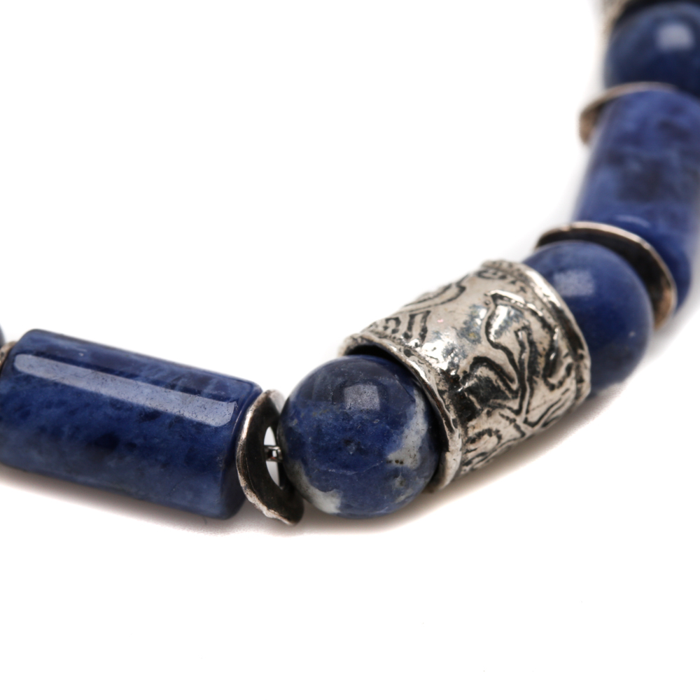 Tel Megiddo Sterling Silver Sodalite Bracelet