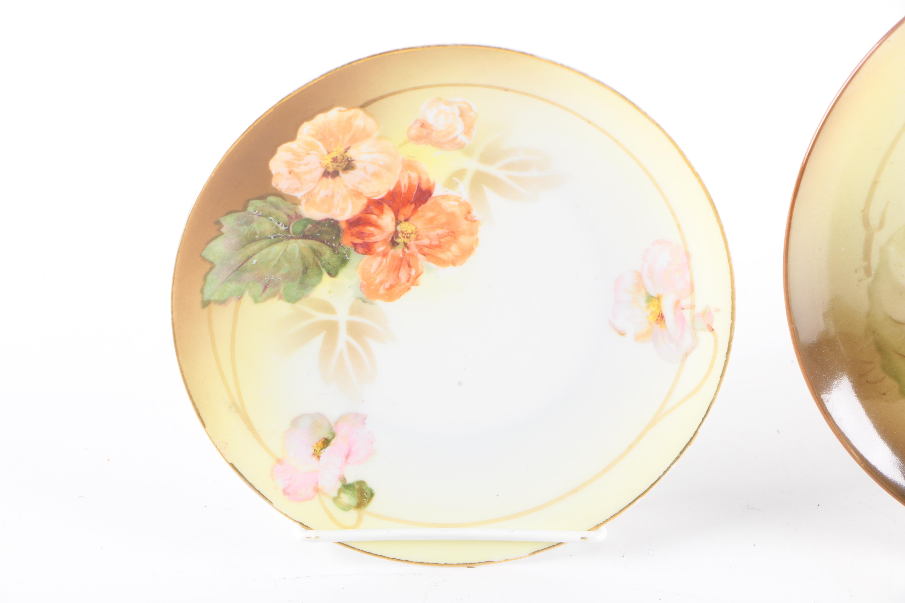Vintage Hand-Painted Haviland and Noritake Porcelain Plates