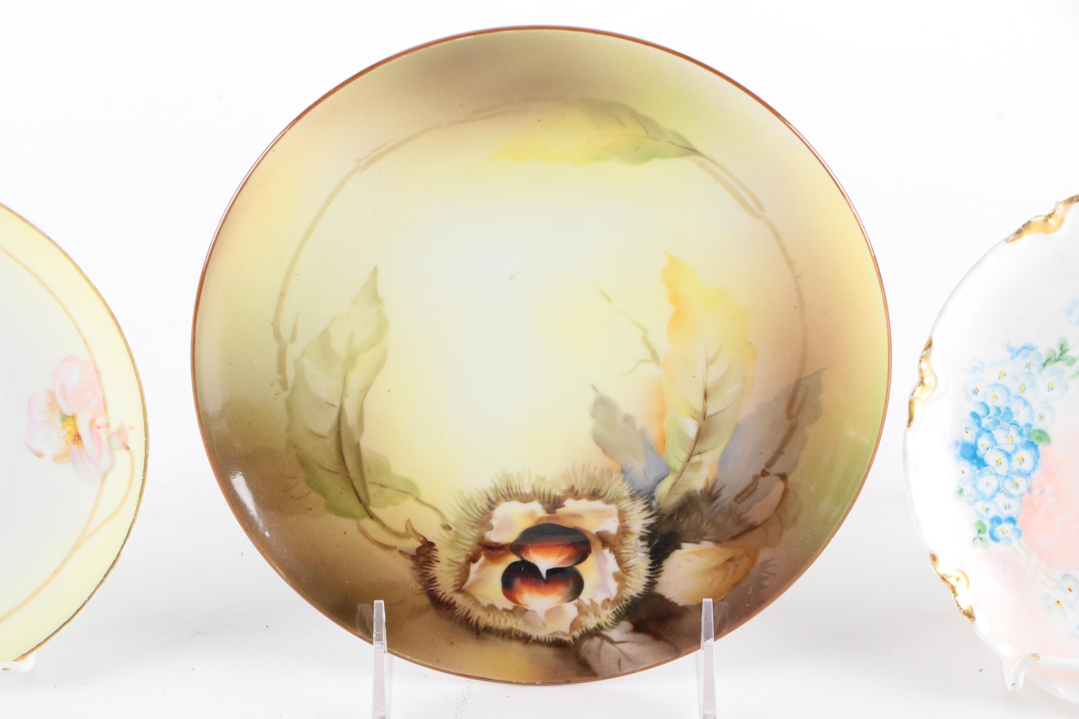 Vintage Hand-Painted Haviland and Noritake Porcelain Plates