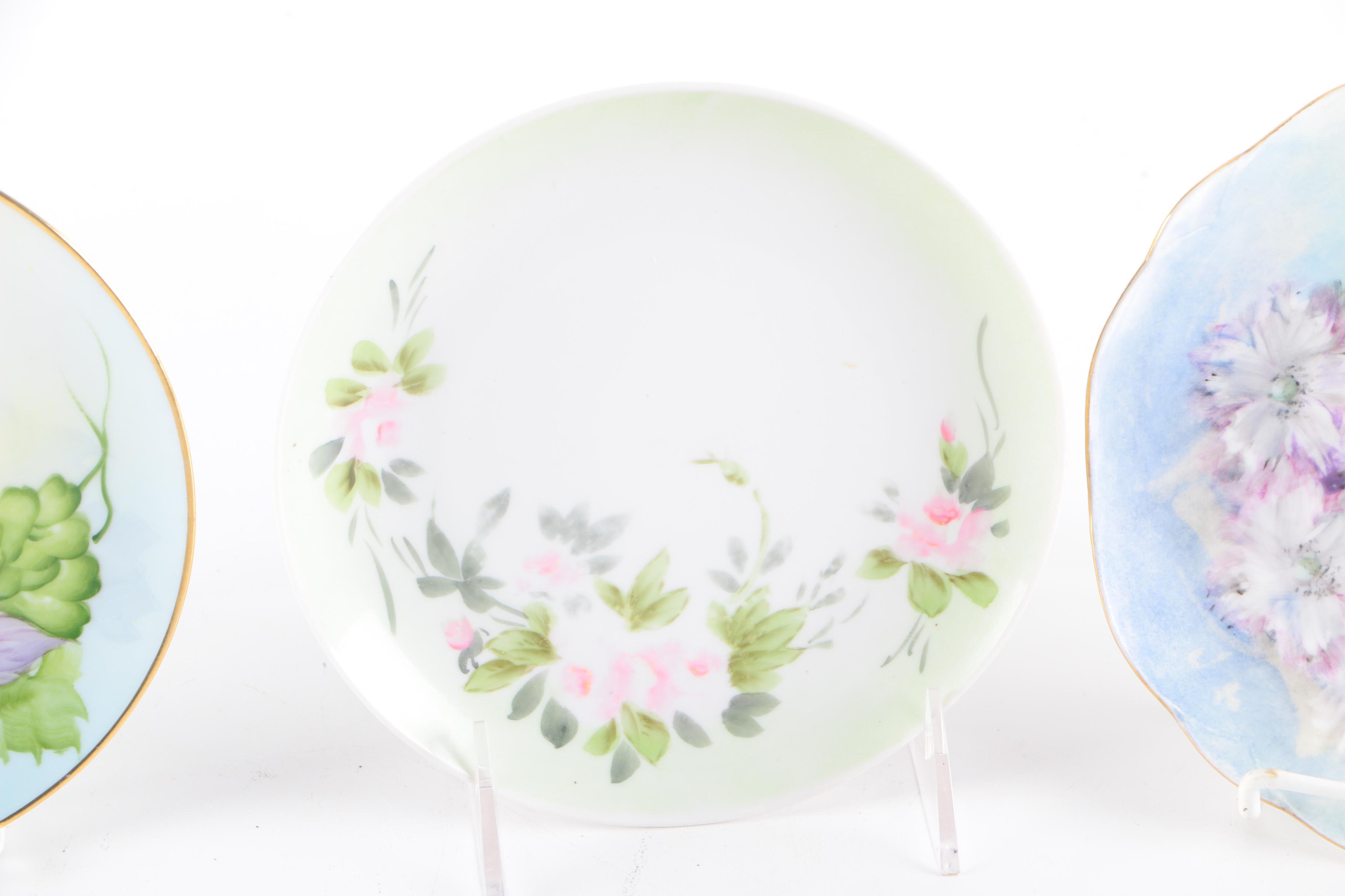 Vintage Hand-Painted Haviland and Noritake Porcelain Plates