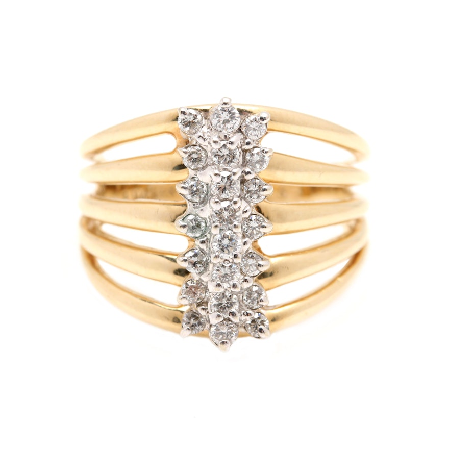 14K Yellow Gold Diamond Ring