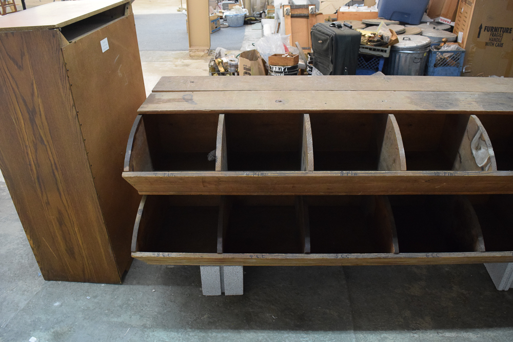 Vintage Wood Nail Bin