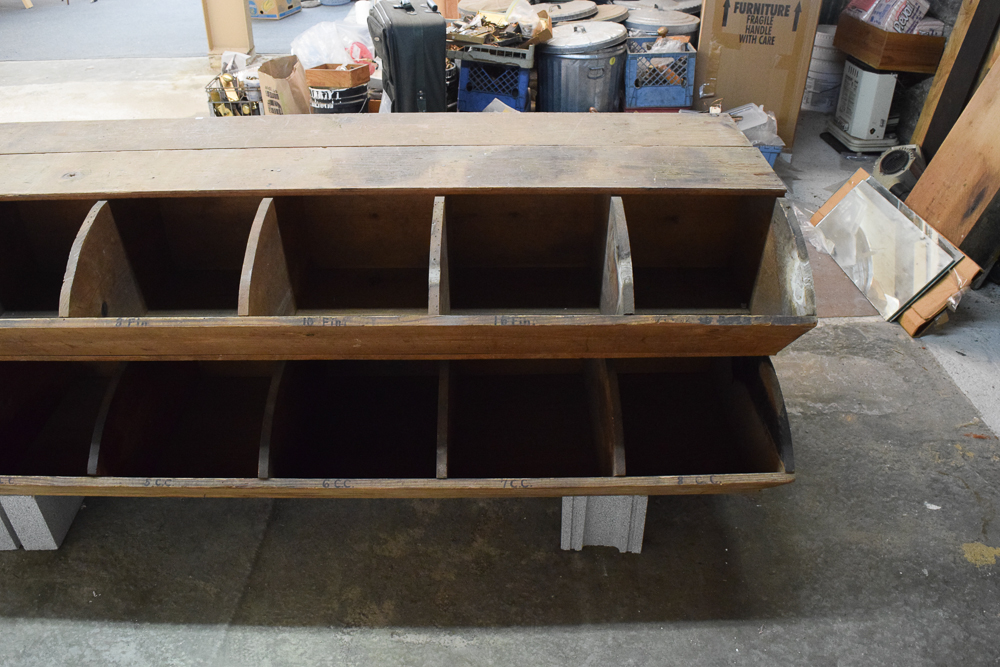 Vintage Wood Nail Bin