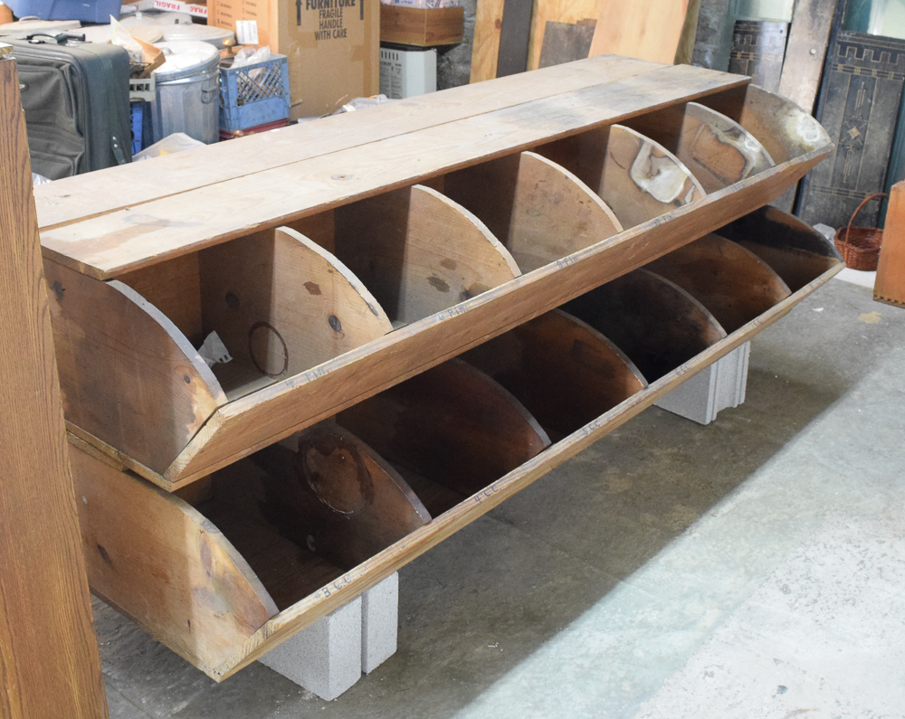 Vintage Wood Nail Bin