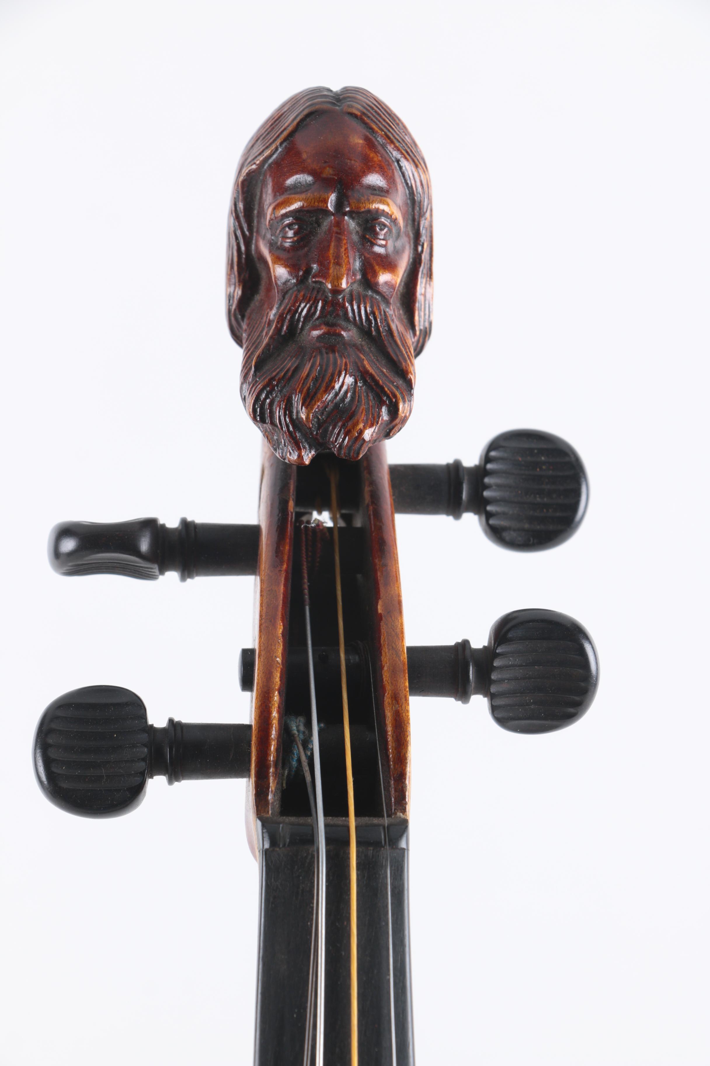 Antique "Head Fiddle" Violin after Derazey and Duiffopruggar