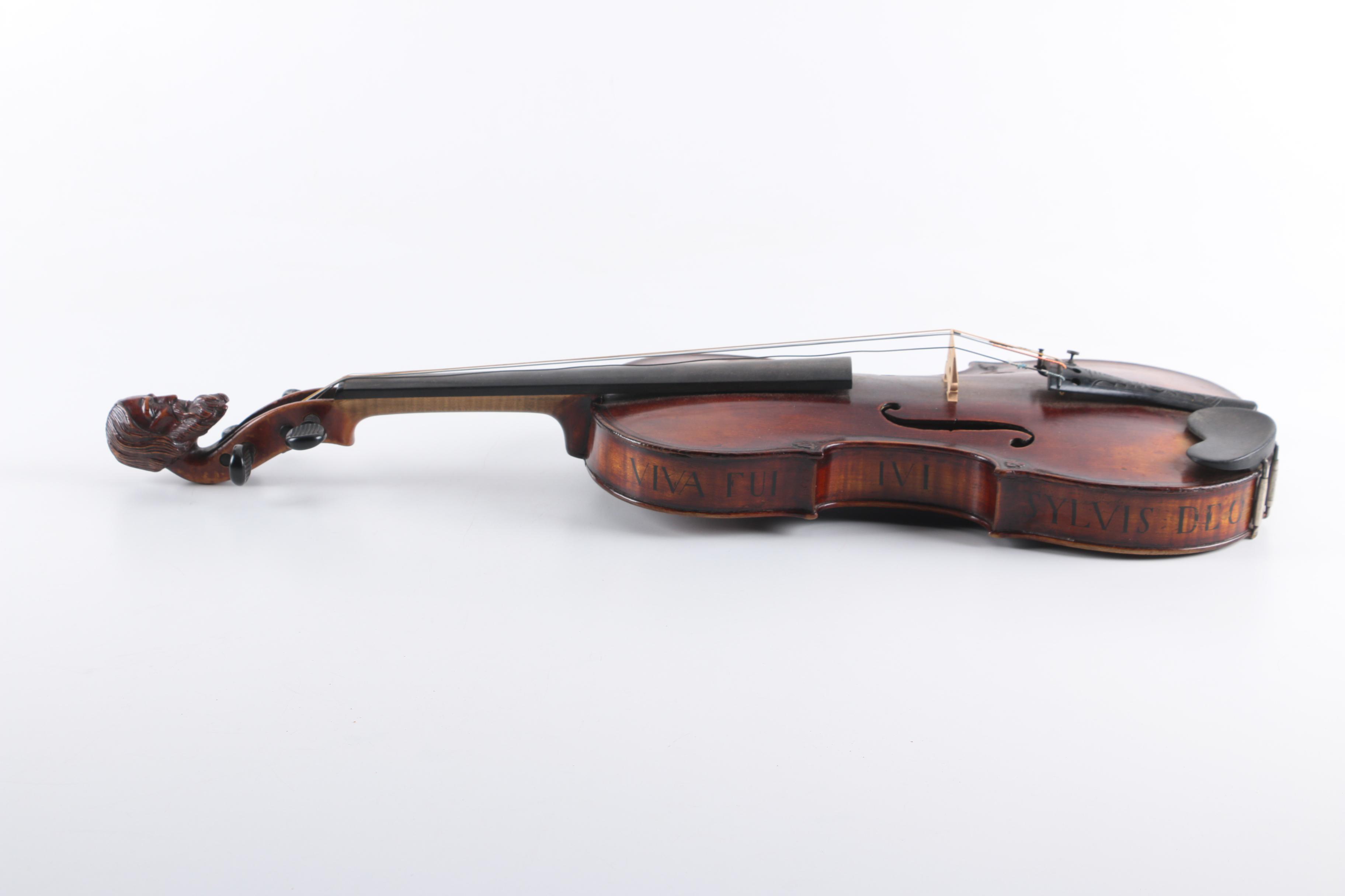 Antique "Head Fiddle" Violin after Derazey and Duiffopruggar