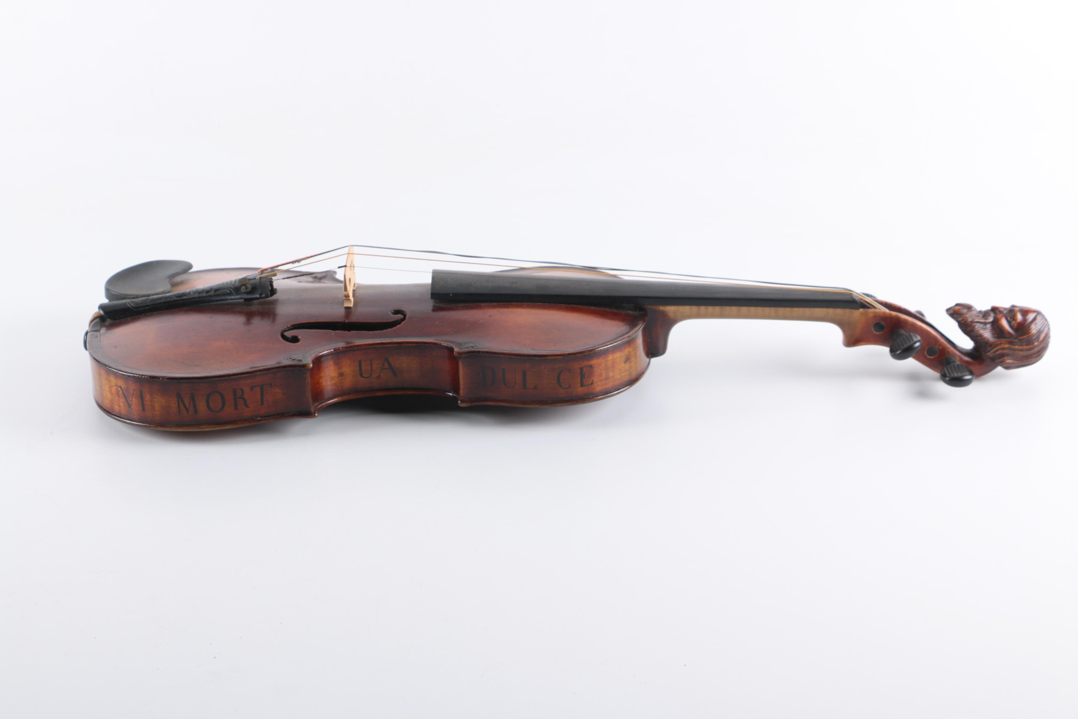 Antique "Head Fiddle" Violin after Derazey and Duiffopruggar