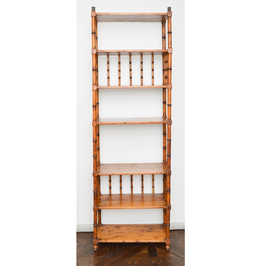 Faux Bamboo Etagere Bookcase