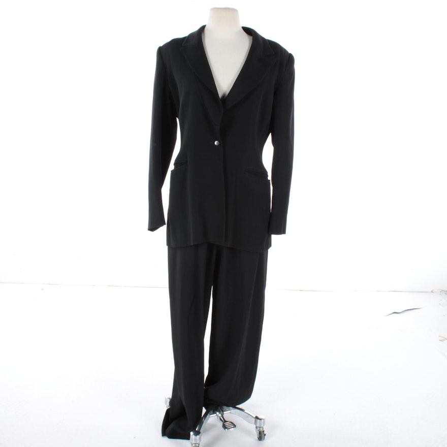 Women's State of Claude Montana Black Pant Suit