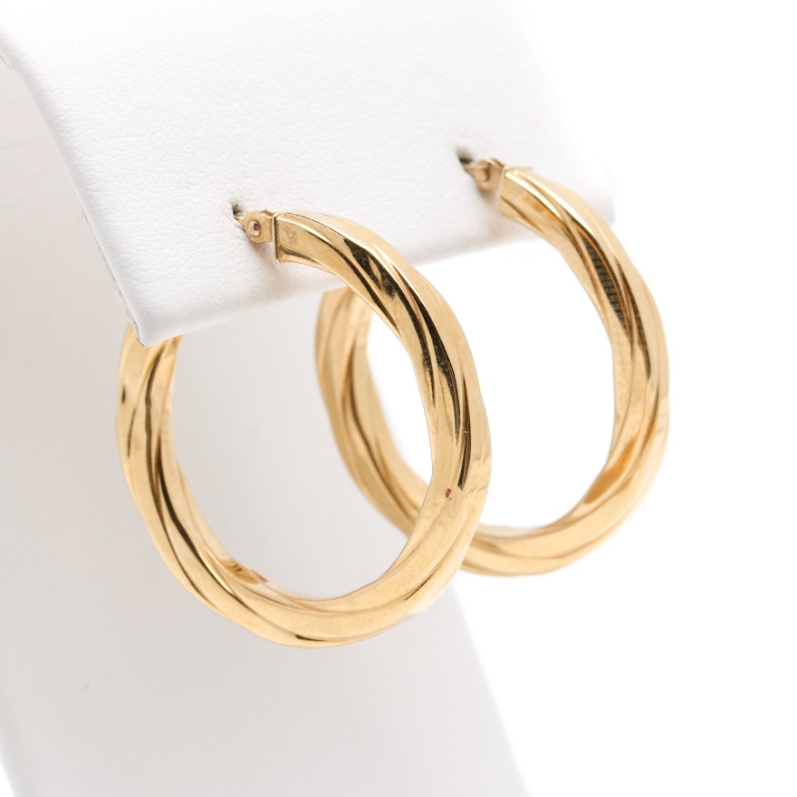 14K Yellow Gold Hoop Earrings